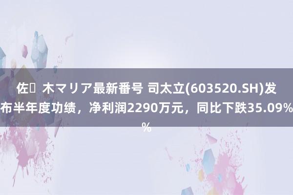 佐々木マリア最新番号 司太立(603520.SH)发布半年度功绩，净利润2290万元，同比下跌35.09%