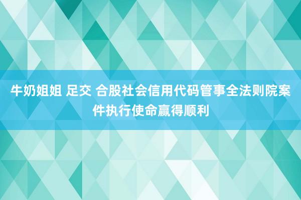 牛奶姐姐 足交 合股社会信用代码管事全法则院案件执行使命赢得顺利