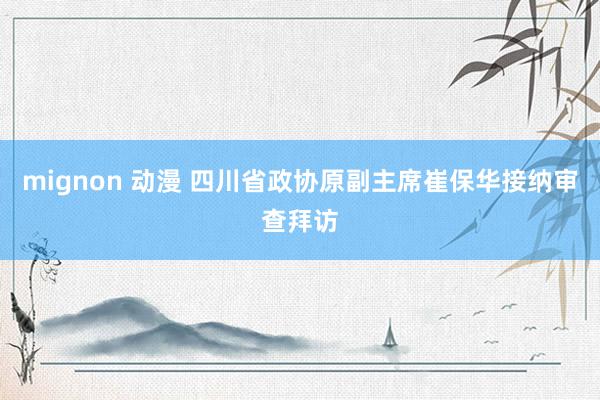 mignon 动漫 四川省政协原副主席崔保华接纳审查拜访