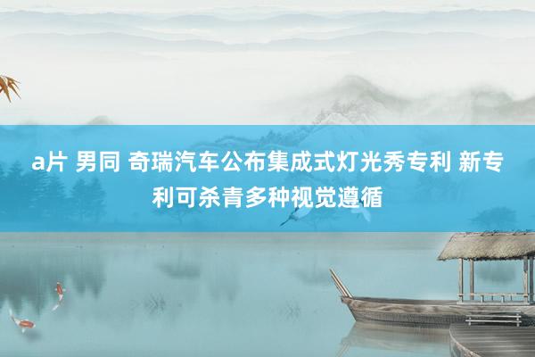 a片 男同 奇瑞汽车公布集成式灯光秀专利 新专利可杀青多种视觉遵循